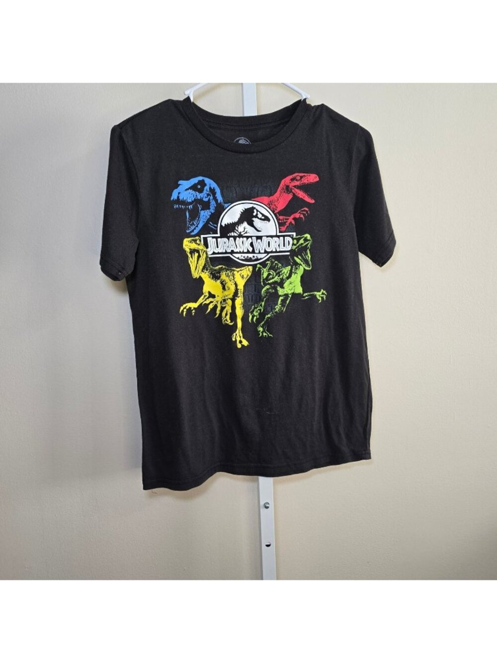 Jurassic World Kids T Shirt XL EG TG Black Dinosaur Graphic Tee